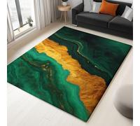 Genérico Alfombras de Salón Textura Malaquita 140 x 200 cm 3D Alfombrilla, Verde Oscuro Suave Pelo Corto Lavable Antideslizante Alfombra, para Dormitorio, Comedor, Salon, Decoración del Hogar