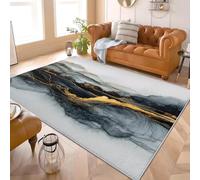 Genérico Alfombras Decorativa Low-Pile 60x90 cm Pintura Moderna MáRmol Tinta. Alfombra Antideslizante Lavable Sin Pelusas Impreso Blanco GrisáCeo Extrasuave Franela para Salón Dormitorio Pasillo
