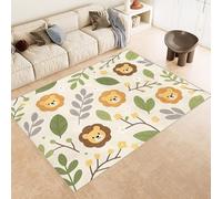Genérico Alfombras Dormitorio Lavable 160x230 cm LeóN Lindo Animal Impresión 3D Antideslizante Alfombra Línea Corta Tapetes para Sala Estar Salón Té Finca Rural Al Aire Libre (Reducción de Ruido)
