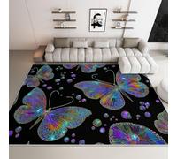 Genérico Alfombras Exquisito Lavables para Sala de Estar 160 x 230 cm, Suave Pelo Corto Alfombra Animales 3D Mariposa Lunares Rayas para Salón Cocina Entrada Comedor Dormitorio