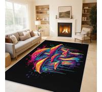Genérico Alfombras Hongo Psilocibina para Sala de Estar y Quarto, Alfombras Hongo Mágico Grandes de 140x200 cm, Lavables y Antideslizantes Tapete, Decoración del Hogar C&J56