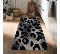 Genérico Alfombras largas para Pasillo 60 x 180 cm, Alfombra Estrecha Antideslizante Arte Abstracto Animal Leopardo Bloques Color Rayas Lavable para escaleras Cocina Entrada y Corredor