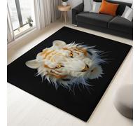 Genérico Alfombras Lavables para Sala de Estar Animal Cabeza de Tigre Vida Silvestre 160 x 230 cm, de Pelo Corto Suaves para Dormitorio - Antideslizantes, esponjosas de Lana sintética con efectoNegro