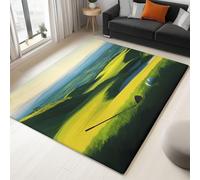 Genérico Alfombras Lavables para Sala de Estar Golf Campo 120 x 170 cm, de Pelo Corto Suaves para Dormitorio - Antideslizantes, esponjosas de Lana sintética con Efecto
