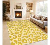 Genérico Alfombras Leopardo Amarillo para Sala de Estar y Quarto, Alfombras Estampado Guepardo Grandes de 80x120 cm, Lavables y Antideslizantes Tapete, Decoración del Hogar C29