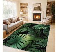 Genérico Alfombras Monstera para Sala de Estar y Quarto, Alfombras Hojas Botánicas Tropicales Grandes de 100x120 cm, Lavables y Antideslizantes Tapete, Decoración del Hogar C&J34