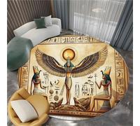 Genérico Alfombras para Sala de Estar Alfombra Ultra Suave y Esponjosa Alfombras Peludas Que no se Desprenden Dioses del Antiguo Egipto Jeroglíficos Alfombras Modernas para Interiores, 140cm