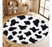 Genérico Alfombras para Sala de Estar Alfombra Ultra Suave y Esponjosa Alfombras Peludas Que no se Desprenden Estampado Vaca Animal Alfombras Modernas para Interiores, 120cm