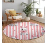 Genérico Alfombras para Sala de Estar Alfombra Ultra Suave y Esponjosa Alfombras Peludas Que no se Desprenden Animal Conejo A Rayas Modernas para Interiores, 120cm