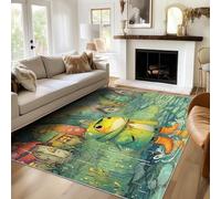 Genérico Alfombras Rana Bonita para Sala de Estar y Quarto, Alfombras Niños de Cuento de Hadas Grandes de 120 X 160 cm, Lavables y Antideslizantes Tapete, Decoración del Hogar C13