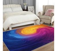 Genérico Alfombras Remolino Colorido para Sala de Estar y Quarto, Alfombras Espiral Hombre Abstracta Grandes de 80 X 120 cm, Lavables y Antideslizantes Tapete, Decoración del Hogar C17