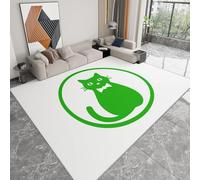 Genérico Alfombras Salon Clipart De Gato Verde Minimalista 160 x 230 cm Alfombra de área Moqueta de Salón Modernas Antideslizante Pelo Corto y Lavables Blanco, para Habitacion Comedor Dormitorio