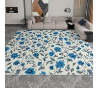 Genérico Alfombras Salon Flores Silvestres Retro Sencillas 160 x 230 cm Alfombra de área Moqueta de Salón Modernas Antideslizante Pelo Corto y Lavables Crema, para Habitacion Comedor Dormitorio