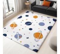 Genérico Alfombras Salón Lavable 160 x 230 cm, Alfombra Dormitorio Pelo Corto Suave Fantasía Estrellas Planetas Moqueta de Grande Antideslizante, Imitación Cachemira para Interiores Comedor