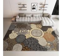 Genérico Alfombras Salón Lavable 160x230 cm Campo Masía Geometría, Marrón Alfombra Dormitorio Pelo Corto Suave Mats de Puerta de Habitación Antideslizante para Salón Dormitorio Comedor