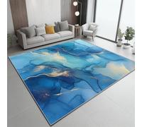 Genérico Alfombras Salon Modernas Comedor Cocina Habitación, Alfombras Minimalismo Arte Abstracción Fácil de Cuidar - Alfombra 50 x 80 cm Azul