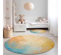 Genérico Alfombras Salon Redondas Colorido, Impresión Póster De Arte Abstracto Y Degradado Alfombras -Antideslizante Suave para Dormitorio Comedor Sala de Estar Diámetro 90 cm