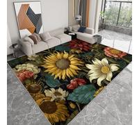 Genérico Alfombras Suaves y esponjosas de 160 x 230 cm para Sala de Estar y Dormitorio - Alfombra con Floral Vintage Estilo Siglo XX Antideslizante Lavable a máquina Alfombra Interior
