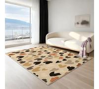 Genérico Alfombras ultrasuaves para Sala de Estar, 60 x 120 cm Minimalista Corazón Leopardo Patrón Lavable a máquina, Marrón Alfombra Antideslizante de Pelo bajo para habitación de los