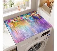 Genérico Alfombrilla Antideslizante para Lavadora Y Secadora,Secado RáPido Funda Protectora para Lavadora Y Secadora,Tapete Antipolvo para LavanderíA,Cocina,Hogar,Mesa,BañO,Rug (Flor,60 x60 cm)