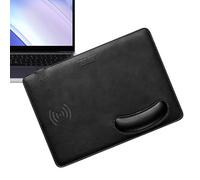 Generico Alfombrilla de carga inalámbrica - PU Leather 28,5 x 21 cm | Anti-Slip Ergonomic Palm Cushion Desk Pad With 15W Wireless Charger | Desktop Computer PC Laptop Office Game Room Table