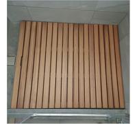 Genérico Alfombrilla de Ducha Cuadrada de Madera Maciza de Teca - Alfombrilla de baño Cuadrada con Base Antideslizante y Orificio de Drenaje Central, Tabla elevada y cómoda para Entrada, sa