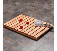 Genérico Alfombrilla de Ducha de Madera Antideslizante para bañera, Piscina, baño Comercial, Impermeable, de Madera Natural, para Interior y Exterior, tarima de Madera Maciza, 91 x 112 cm, Duradera y