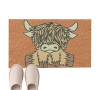 Generico Alfombrilla de entrada para interior y exterior de Cute Highland Vaquera - 15,75 x 23,62 pulgadas, alfombra decorativa con estampado animal para casa, dormitorio, cocina, Hallway, Living Roo