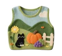 Genérico Alfombrilla De Ratón,Alfombra con Diseño Bonito De Chaleco De Punto Tejido | Alfombrilla De Ratón con Estampados De Gato, Calabaza Y Flores,para Oficina Portátil Hombres Mujeres Adolescentes