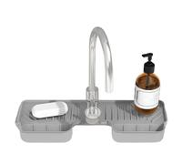 Generico Alfombrilla para Grifo del Fregadero de Cocina - Alfombrilla de Grifo de Silicona Anti-Splash | Guardia Splash del Impermeable y Catcher | Drain Pad con Porta Esponja para Cuc