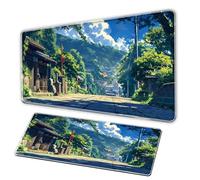 Generico Alfombrilla para ratón de anime, XXL game keyboard pad, large pad with anti slip rubber base - smooth surface - Office anime desktop mousepad - large computer mousepad (D, 90 × 40 cm)
