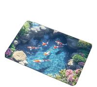 Generico Alfombrilla plana visual 3D para puerta del baño de casa, absorbente y antideslizante, de franela, con pozo de agua de piedra (1,60 x 90 cm)