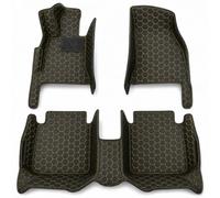 Genérico Alfombrillas Coche a Medida para Rogue 2021-present SUV 4-Door, diseño 5D en PU, Juego de 3 Piezas para 5 plazas, Bordes elevados, Negro con Costuras Amarillas