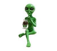Genérico Alien Statue - Space-Themed Resin Funny | Alien Decorative Accessories with Wine Glass For Home Desk, Funny Space Decor For Holiday Birthday, Quirky; Perfect For Conversations Fun
