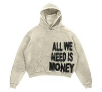 Genérico All We Need Money Sudadera con Capucha de otoño e Invierno Impresa en Letras Femeninas (Beige, M)