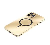 Genérico Alloy Aluminum Metal Magnetic Privacy Ultra Thin Phone for iPhone Case Compatible with Magsafe; CD Metal Ring Charging; Drop Protection Shockproof, 9H Glass (Rose Gold,for iPhone 14 Pro)