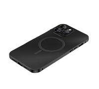 Genérico Alloy Aluminum Metal Magnetic Privacy Ultra Thin Phone for iPhone Case Compatible with Magsafe; CD Metal Ring Charging; Drop Protection Shockproof, 9H Glass (Black,for iPhone 15 Pro MAX)