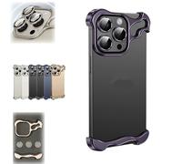 Genérico Alloy Armor Case for iPhone 16/15/14/13/12 Pro MAX, 2025 New Minimalist Protective Shock Absorption Aerospace Grade Aluminum Shells, Elastomer Inlays Easy Fit (13PRO,Purple)
