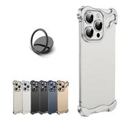 Genérico Alloy Armor for iPhone Case, Alloyarmor Premium Case, Titanium Alloyarmor Premium Frameless,for Iphone12 13 14 15 16 Pro MAX (16,Silver)