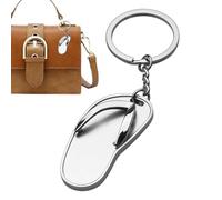 Genérico Alloy Slipper Keychain Pendant, Mini Flop Model Charm, Shiny Metal Keyring Accessory for Bags Backpacks, Luster Finish Design, Cute Fashion Key Holder, Everyday Carry Charm