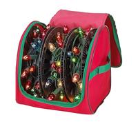 Genérico Almacenaje Luces Navideñas - 26,5x26,5x27cm Contenedor Bobinas Luminosas | Organizador Resistente Desgarros Gran Capacidad, Tela Oxford 600D Reforzada Con Forro PVC, Incluye 3 Carretes