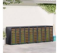 Genérico Almacenamiento de Cubos Wheelie para 3 Cubos Antracita,Productos del hogar,Accesorios para contenedores de residuos,Soportes para contenedores de residuos-3394771