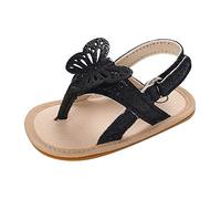 Genérico Almacenamiento Zapato Transparente Zapatos Niños y Niñas Sandalias pellizco dedo del pie Color sólido brillante arco gancho hebilla cómoda Corsé Niño, Le Noir, 22 EU
