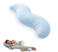 Genérico Almohada Corporal de la Vaina de Guisante para Adultos, Almohada Corporal ergonómica de la Vaina de Guisante para dormidor Lateral, Almohada Suave y de Apoyo para Dormir y Apoyo Lumbar (A)