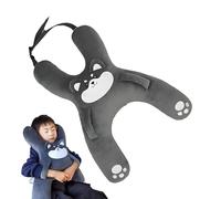 Genérico Almohada Infantil para Coche - con Ranura para Cinturón Y Juguete De Peluche | Cojín para Asiento De Coche | Soporte Cervical Reversible | Compañero De Viaje para Dormir En El Auto, Avión