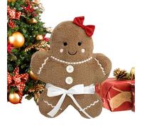 Genérico Almohada Peluche Galleta De Jengibre | Suave Tierno Muñeco Navideño,Cojín Decorativo Infantil para Niños Niñas Bebés Regalo Fiestas Familiares Escolares Amigos Juventud