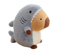 Genérico Almohada reversible Capybara Shark - Juguete de 35 cm, Cojín en forma de animal, Adorno decorativo suave y cómodo | Tiburón Capybara reversible para