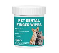Genérico Almohadillas Dientes Perros 50uds - Toallitas Limpieza Mascotas | Dedales Bucales Reduce Placa Sarro Aliento Fresco Natural Sin Enjuague Hipoalergénico Uso Diario Gatos