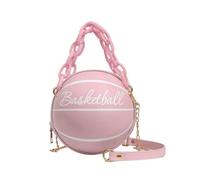 Genérico almuerzo oficina mujer bolso de baloncesto - bolso cuerpo redondo cartera del teléfono celular mano cuero, rosa, Talla única