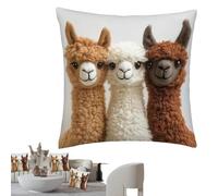 Genérico Alpaca Cover - Pillow Case for Decor | Polyester Fabric 18x18 Inch, Soft Throw Accent, Living Room Sofa Bed Chair Office Car, Farmhouse Hotel Apartment Dorm Holiday Style, Lightweight 80g